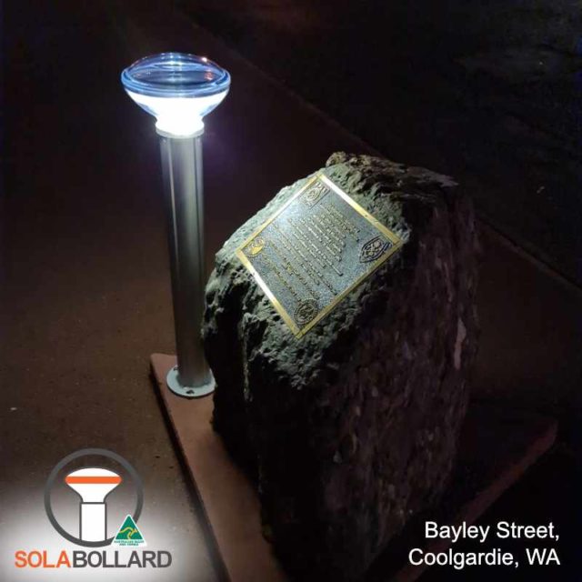 Solar bollard as a feature light at the Coolgardie Visitors Centre, WA