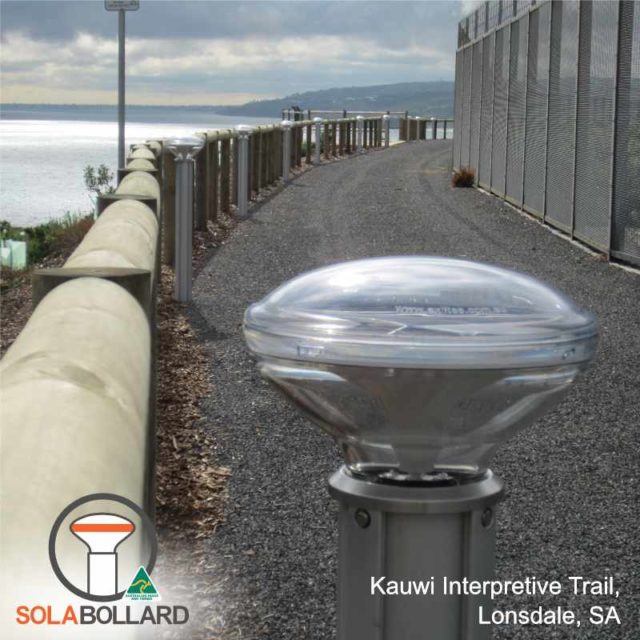 Solar bollard pathway lighting at Kauwi Interpretive Trail, Lonsdale SA