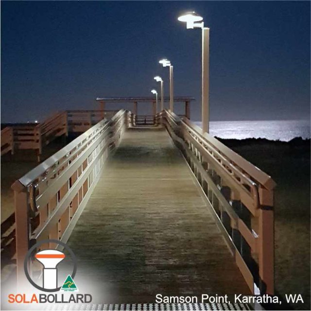 Solar Bollards on the Point Samson viewing platform jetty, Karratha WA