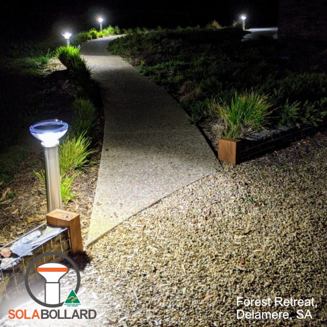 Solar bollards at the Southern Ocean Retreat, SA