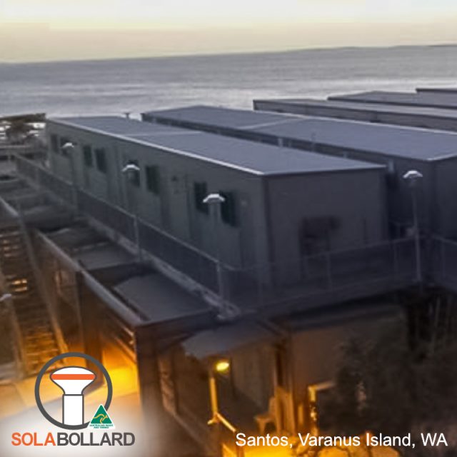 Customised solar bollards for Sodexo Varanus Island, WA